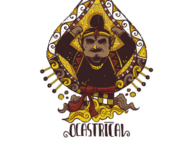 Ocastrical bountylist gatot kaca gunungan illustration indonesia logo ocastrical wayang