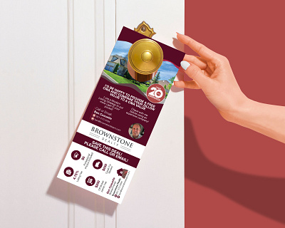 Brownstone Realty Door Hanger Design adobe indesign branding brochure catalog clean design creative design door hanger fiverr graphic design print print design real estate uk upwork usa