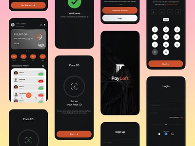 PayLoft: Your Financial Hub app banking app branding finance app fintech illustration ios app design logos minimalist mobile money app money transfers online banking app pay logo payment scan and pay send money app ui wallet app web design