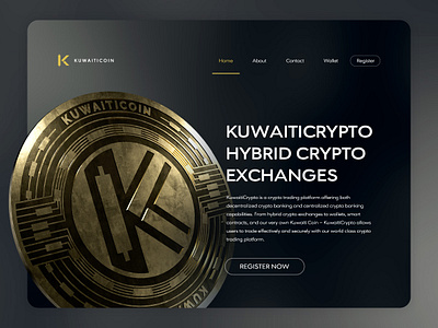 Kuwaiticoin Website Design 3d branding graphic design ui