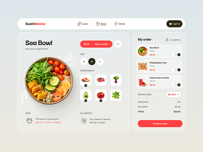 UI-UX for a Food Brand ✦ SushiMaster admin panel analytics charts crm dashboard design erp graphs interface management product saas sidebar system table ui ux