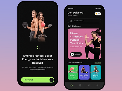 HealthTrack Fitness app activity tracker app design fit fitness fitness app fitness coash fitness mobile app gym health health app minimal mobile mobile app mobile ui online training sport training ui workout