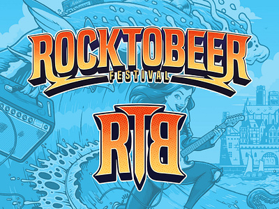 Rocktobeer Fest - logo & monogram badge design festival graphic design icon illustration logo logo design monogram