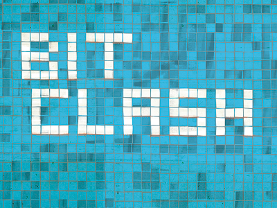 Bit Clash 8bit bit blue dirt flyer logo pixel