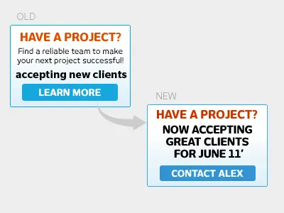 Slowdown New Clients button clients contact cta freelance portfolio
