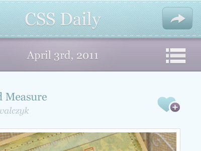 CSS Daily iPhone App app application iphone pattern stitch textures