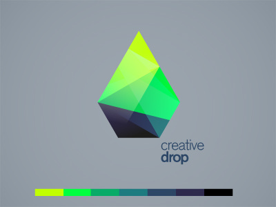 creative drop brand branding color colorful creative crystal cube dark design diamond drop edgy geometry glass gradient green grey icon identity logo origami polygon rainbow sapphire shapes sharp smaragd vector violett water