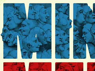 Minds blue illustration typography