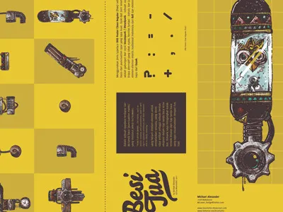 Besi Tua 2 bali besi tua bountylist illustration poster punctuation marks steampunk type