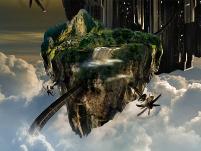 Epyc Poster 1 aptera digital composite epyc floating illustration island machu picchu poster recruiting waterfall