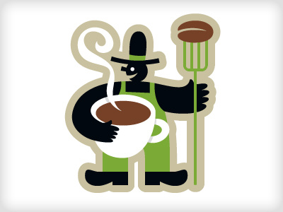 Coffee Farmer character illustration logo vector