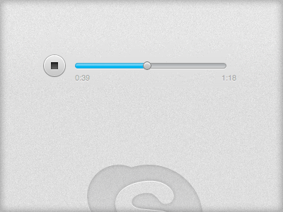 Skype Redesign - Voicemail Controls blue call grey interface mac matte progressbar redesign skype ui voicemail