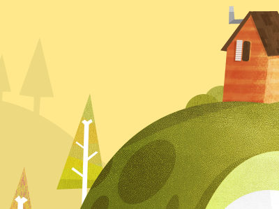 Day 2: Bonehill Resident bone trees brown green house orange spots tan white yellow