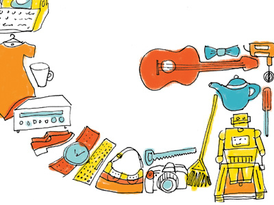 sketch (bottom half of G) columbia g goodwill illustration objects riggs riggs partners robot ryon ryon edwards sc