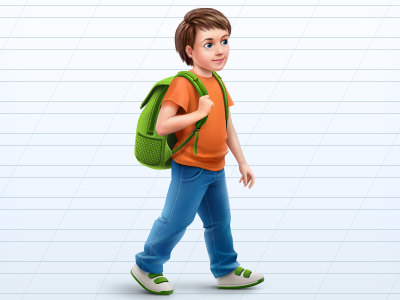 School boy icon artua boy icon illustration school school bag