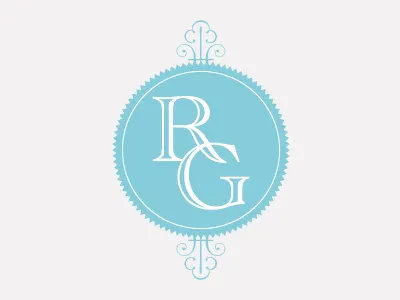 Seal blue embellishments initials ornaments