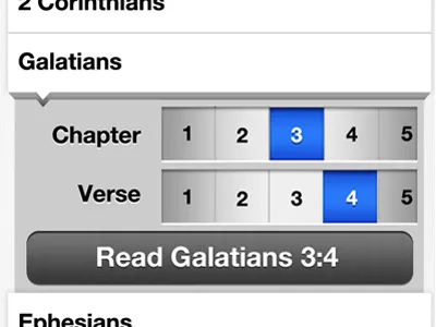 Book/Chapter/Verse Picker For Bible App bible iphone mobile picker selector