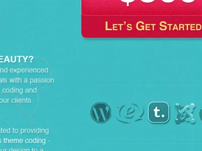 Let's get started bue icons pink texture web design website yellow