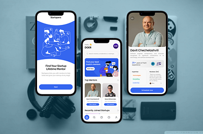 Startapera: The App for Finding Your Lifetime Startup Mentor clean design mentorship mobile startapera ui uiux