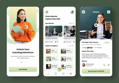 "Interactive E-Learning App UI Design"​​​​​​​ appconcept appui cleandesign courseapp dribbbleshots e learning educationapp interactivedesign learningplatform mentorapp minimalui mobileappdesign mobileinterface modernui onboardingdesign onlineeducation skillbuilding uiinspiration uiuxdesign userexperience