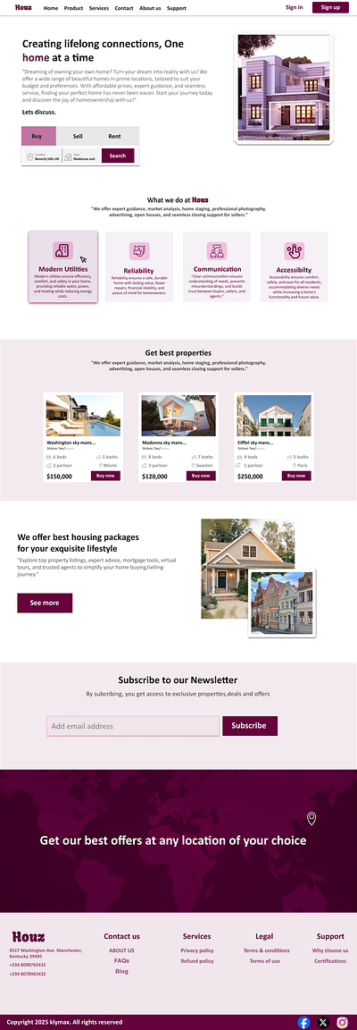 Houz home sale web UI design by klymax figma ui ui ux web design