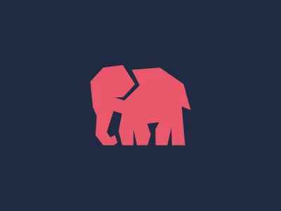 Pink Elephant elephant illustration logo