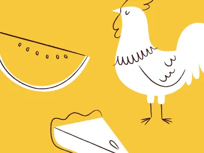 watermelon chicken pie chicken drawing illustration pie watermelon
