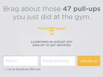 Landing Page gotham grey input fields landing page trophy yellow