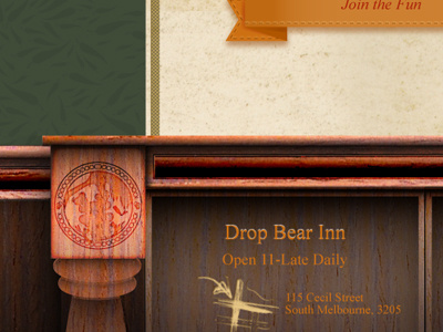 Website Footer bar brown footer green orange pattern pub ribbon texture web site website wood