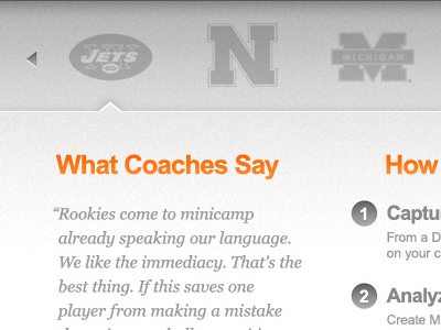 Coach Testimonials gradient gray noise orange quote