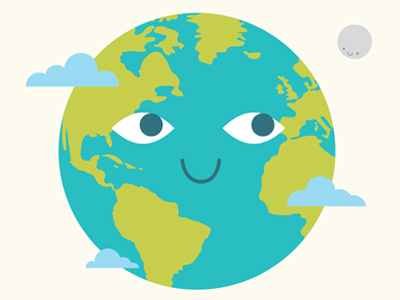 Just A Small Part clouds earth globe illustration illustrator moon planet vector