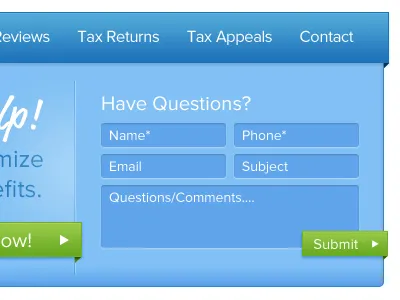 Taxes Shot 2 business clean folds professional ribbons simple web design