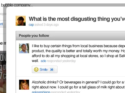 All responses to a question formspring