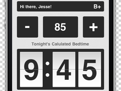 Sommeil app clock css3 flip html5 iphone