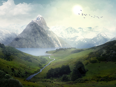 Digatal matte painting WIP digatal matte painting