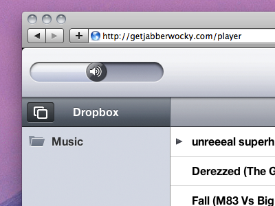 Jabberwocky css3 dropbox ipad ipod slider unreeeal superhero volume