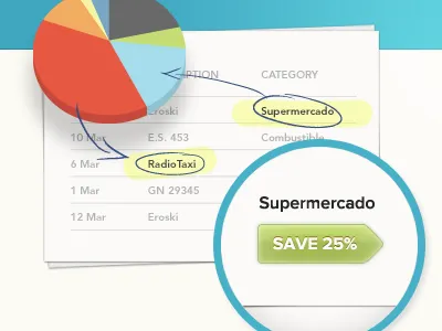 Pie chart zoom detail chart
