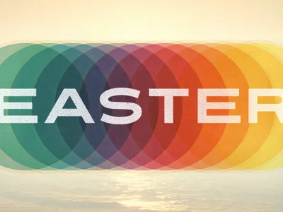 Easter circles spectrum texture typography web