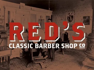 Red's Classic Barber Shop Co. brothers logo wordmark