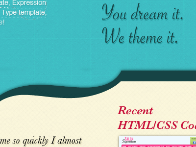 You dream it... We theme it blue dark light red texture website wordpress yellow