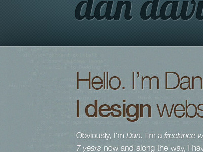 Site Design awesome blue brown grey helvetica neue noise portfolio texture white