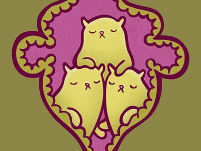 Cat Ogee Pattern Motif #2 cat illustration motif pattern