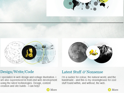 Clouds Site 2 blue collage web design yellow