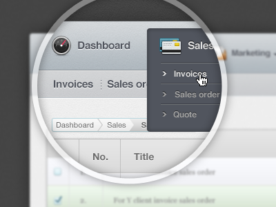 CRM app dropdown ui