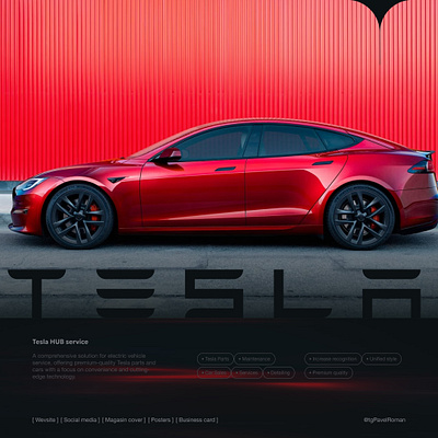 Tesla HUB service animation branding car figma graphic design logo motion graphics service ui web