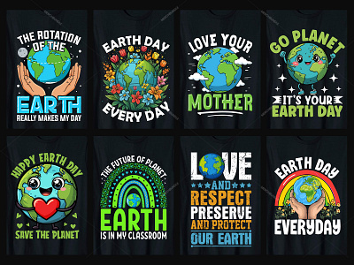 Trendy Earth Day T-Shirt Design