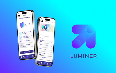 Luminer Academy - Vocab / Grammar sections - all rights reserved app illustration iphone 16 luminer academy mockup ui ux