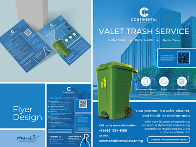 Flyer Design for a Valet Trash Company advertising blue brochure cleaners cleaning corporate design flyer graphic marketing pamphlet print services social media vallet trash