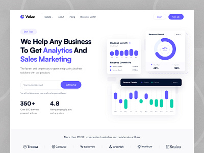 SaaS Analytics Landing Page landing page landing page design saas analytics saas software saas web design saas website saas website design sales saas web web design