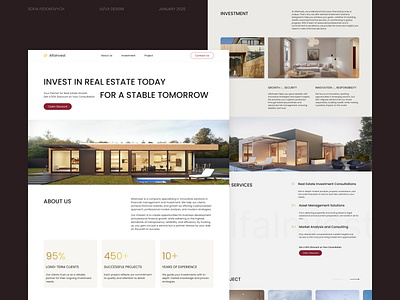 Landing page for Real Estate, Investments (UI/UX) design figma investments landing page mobile real estate ui ux ux ui web web design